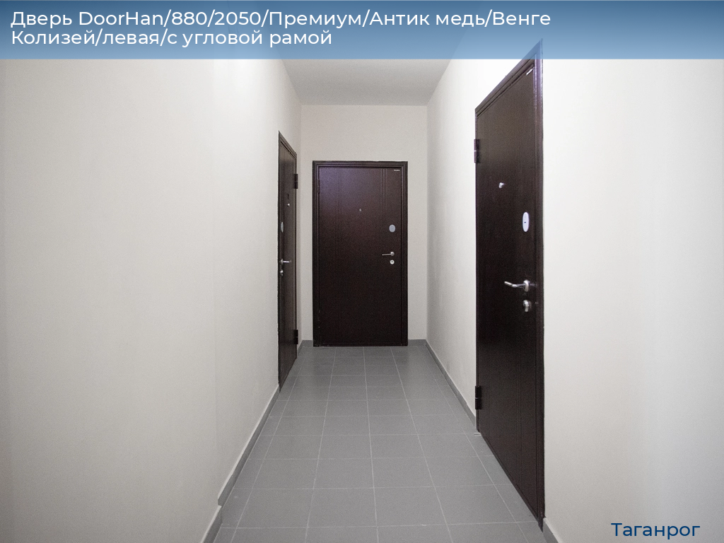 Дверь DoorHan/880/2050/Премиум/Антик медь/Венге Колизей/левая/с угловой рамой, taganrog.doorhan.ru
