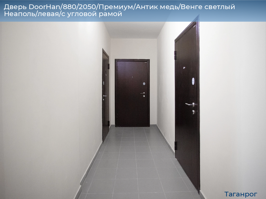 Дверь DoorHan/880/2050/Премиум/Антик медь/Венге светлый Неаполь/левая/с угловой рамой, taganrog.doorhan.ru