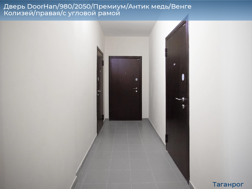 Дверь DoorHan/980/2050/Премиум/Антик медь/Венге Колизей/правая/с угловой рамой, taganrog.doorhan.ru