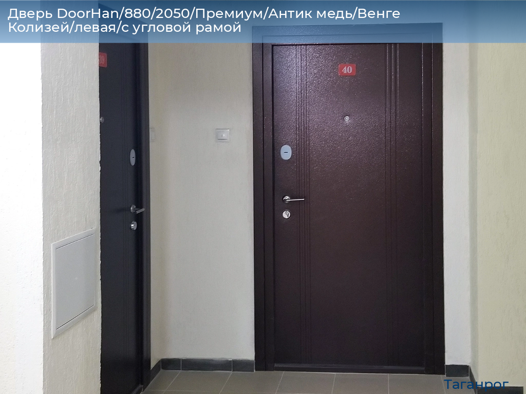 Дверь DoorHan/880/2050/Премиум/Антик медь/Венге Колизей/левая/с угловой рамой, taganrog.doorhan.ru