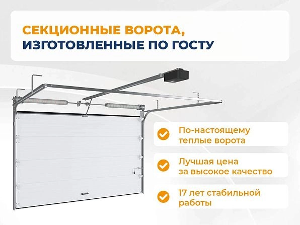 Cекционные ворота 2900х2750 мм белые DoorHan RSD02, taganrog.doorhan.ru